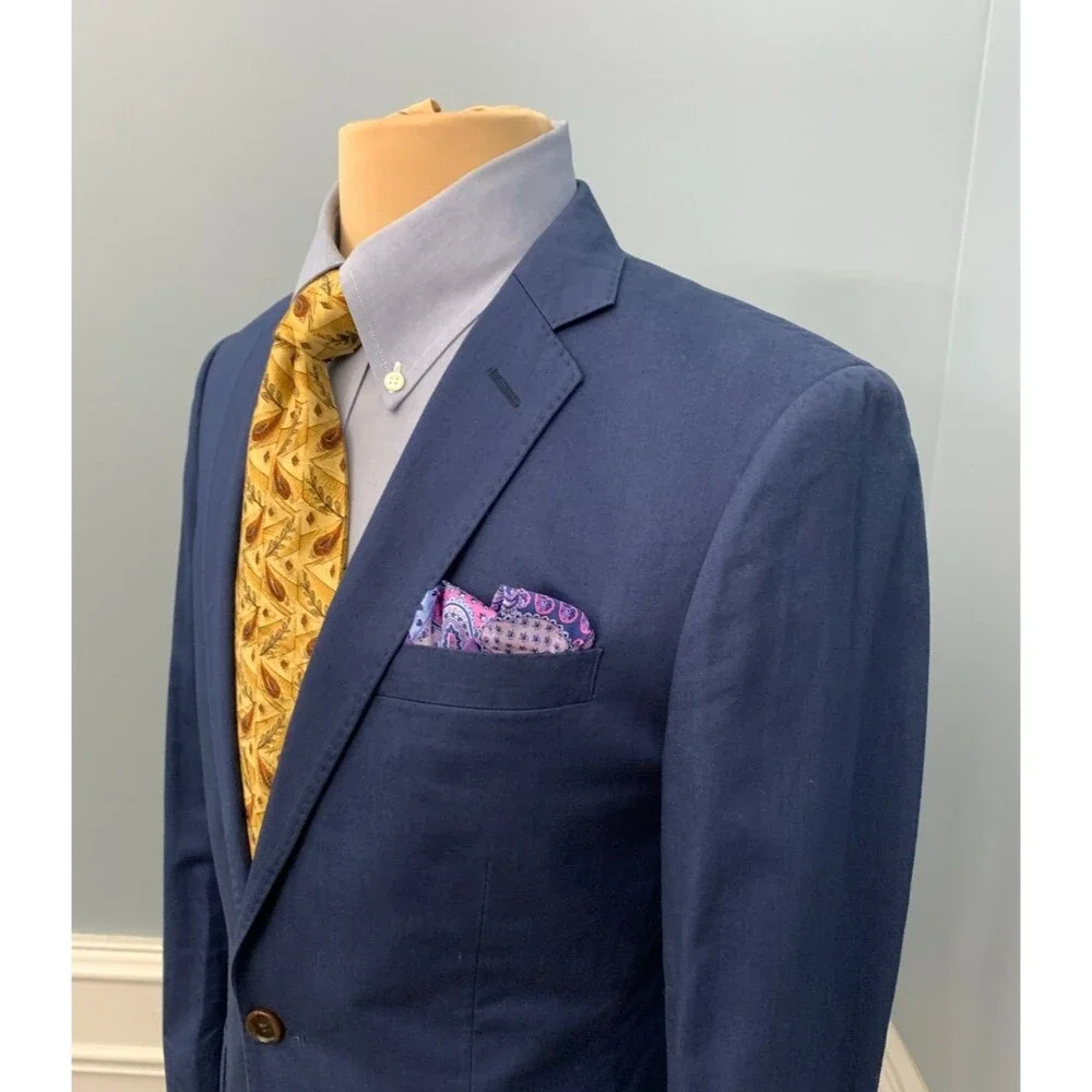 J Crew Blazer Mens 36R Ludlow Slim-Fit Larusmiani Cotton Twill Sportcoat Jacket